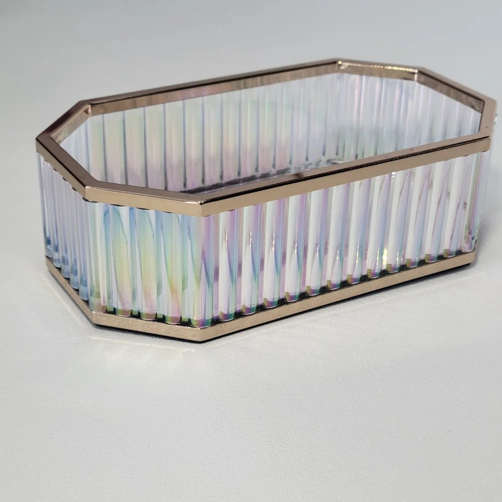 Bath And Body Works Iridescent Tray With Gold Trim